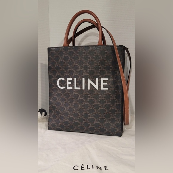 Celine Handbags - Authentic Celine Black and Brown Monogram Tote